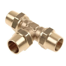 Te raccord bicone laiton gaz