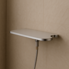 Tablette cascade chrome & blanc